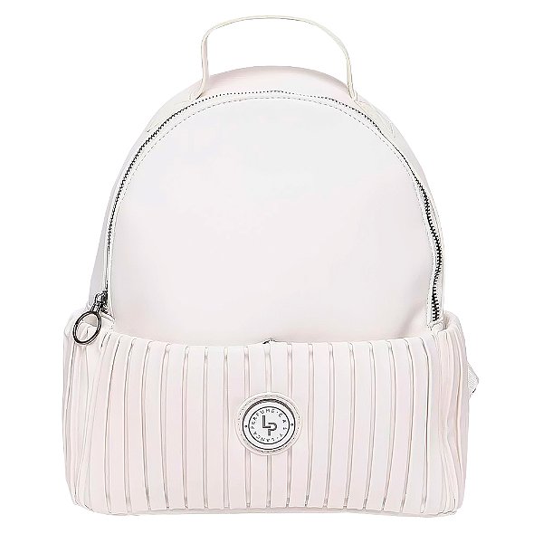 Mochila Easy Lança Perfume Plissada Branco Feminino 5 Litros