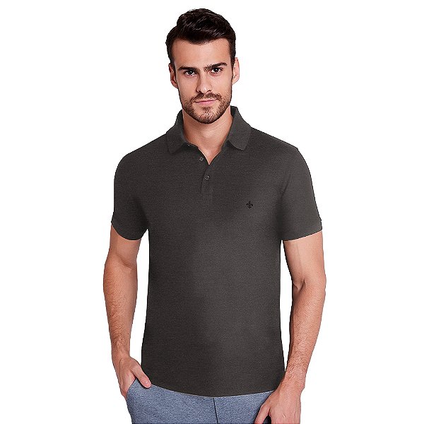 Camisa Polo Dudalina Ultrasoft Pima OU24 Cinza Masculino