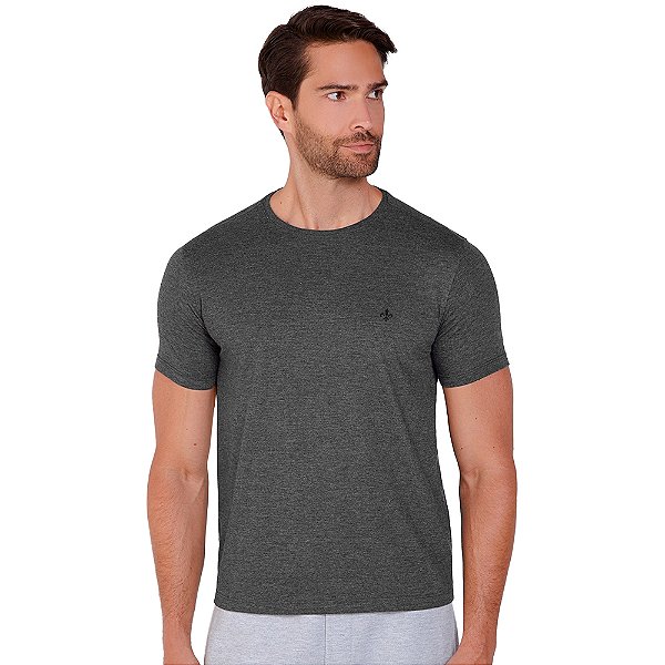 Camiseta Dudalina Ultrasoft Pima OU24 Cinza Mescla Masculino