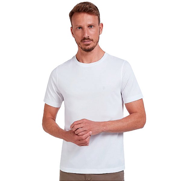 Camiseta Individual Pima Slim IN24C Branco Masculino