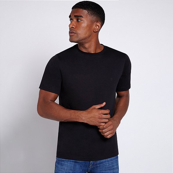 Camiseta Individual Pima Slim IN24 Preto Masculino