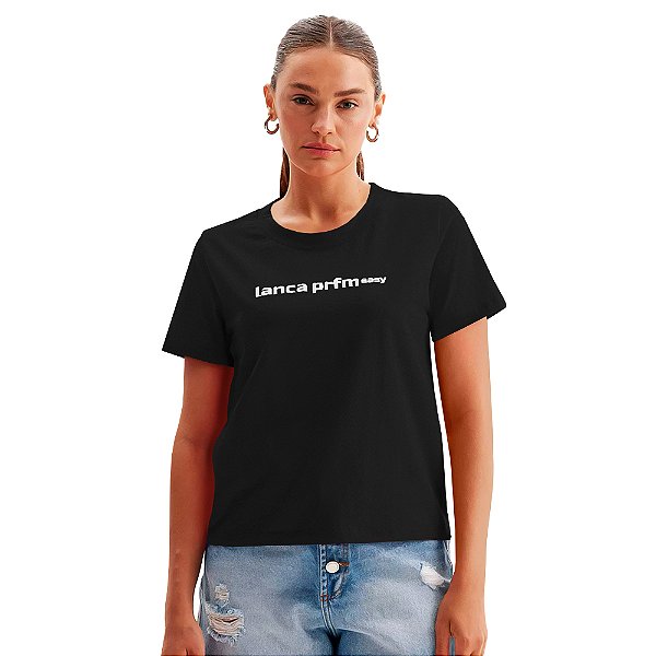Camiseta Easy Lança Perfume Logo OU24A Preto Feminino