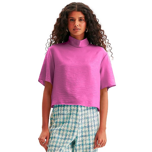 Blusa Lança Perfume Gola Alta OU24 Rosa Feminino