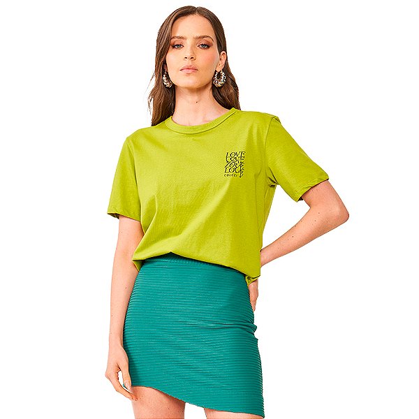Camiseta Colcci Love Club OU24 Verde Feminino