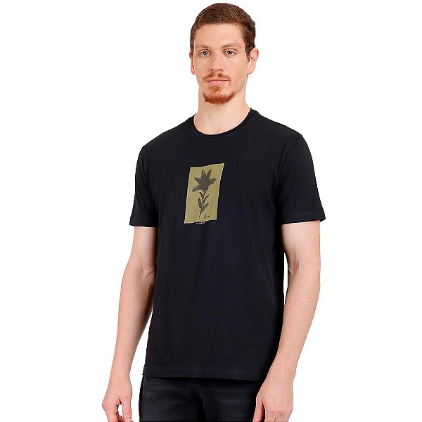 Camiseta Aramis Move Flower Photo IN24 Preto Masculino
