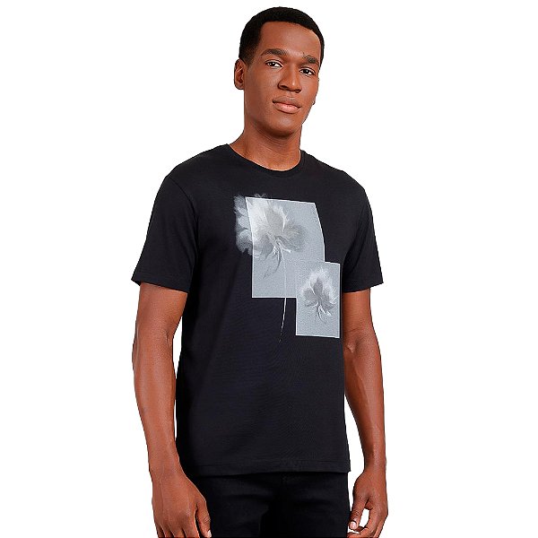 Camiseta Aramis Move Flores Moldura IN24 Preto Masculino