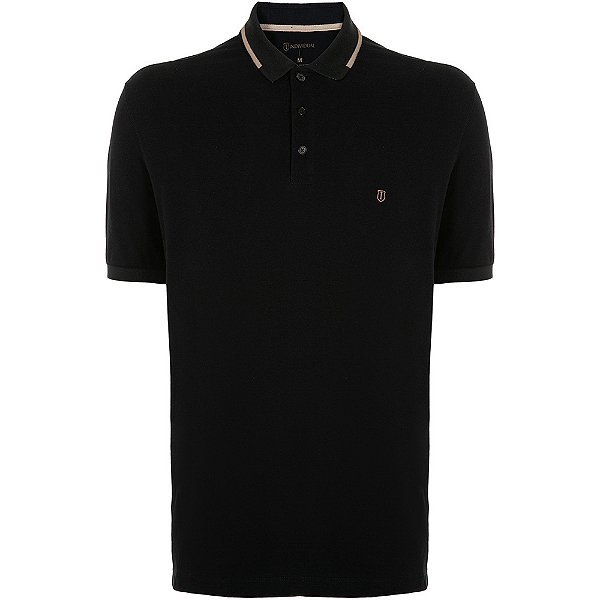 Camisa Polo Individual Regular Friso IN24 Preto Masculino