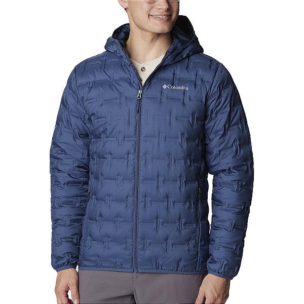 Jaqueta Columbia Down Delta Ridge Hooded Azul Masculino