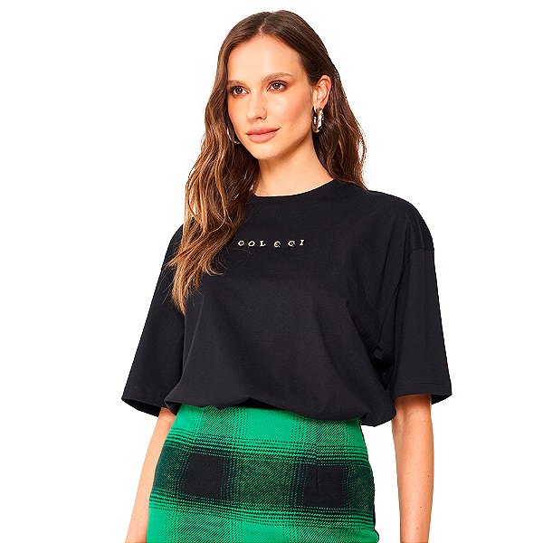 Camiseta Colcci Loose OU24B Preto Feminino