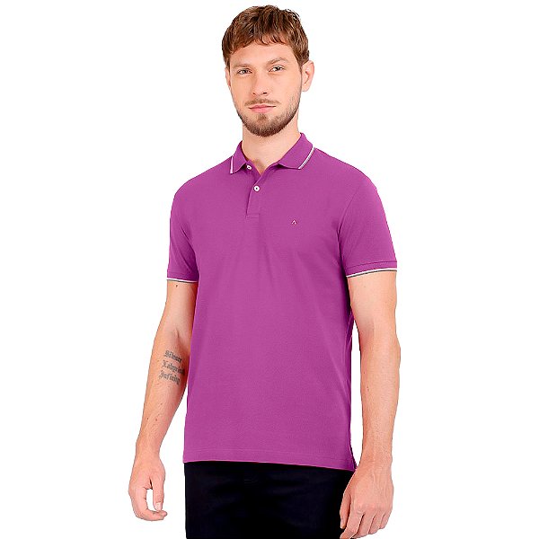 Camisa Polo Aramis 3 Listras IN24 Rosa Masculino