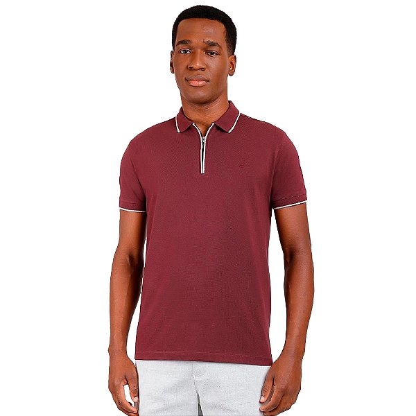 Camisa Polo Aramis Move Zip IN24 Bordô Masculino