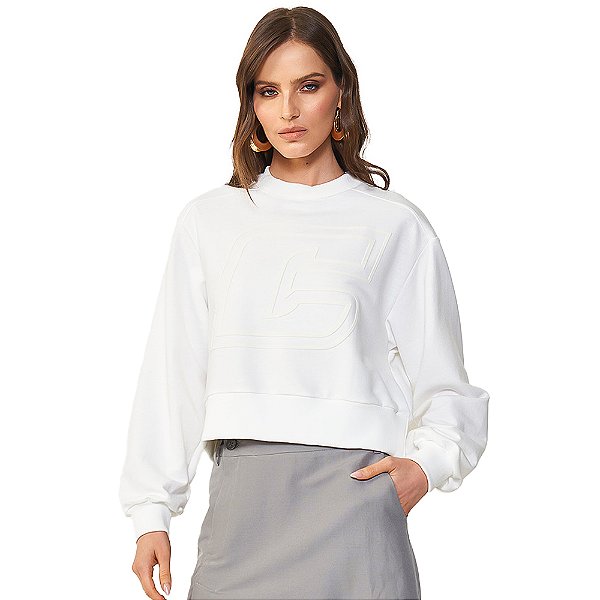 Moletom Colcci Big Logo OU24 Off Shell Feminino
