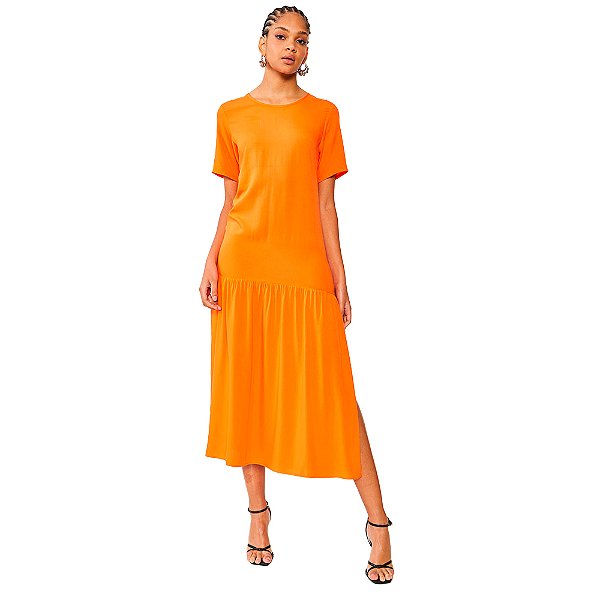 Vestido Colcci T-Shirt Dress OU24 Laranja Feminino