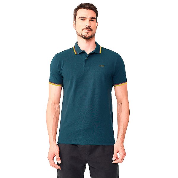 Camisa Polo Colcci Three Lines OU24A Azul Dopamine Masculino