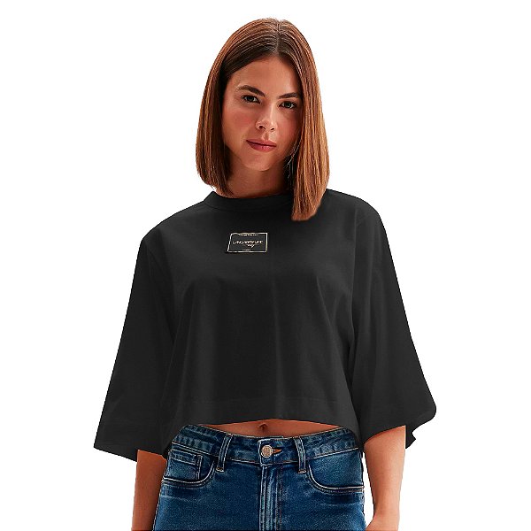 Camiseta Oversize Easy Lança Perfume OU24 Preto Feminino