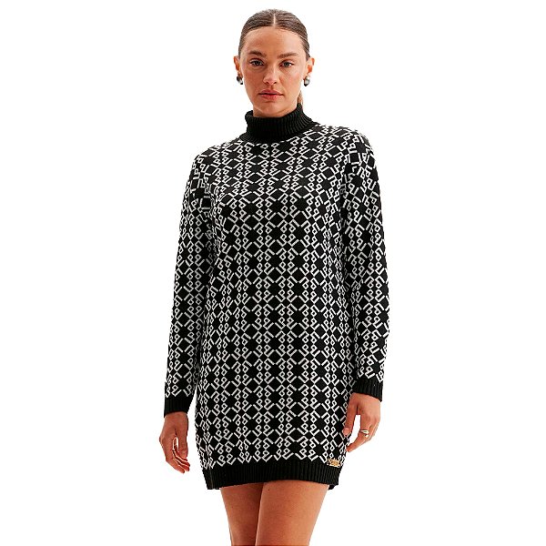 Vestido Tricot Easy Lança Perfume High OU24 Preto Feminino