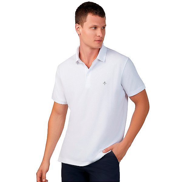 Camisa Polo Dudalina Pima Regular Ou24 Branco Masculino