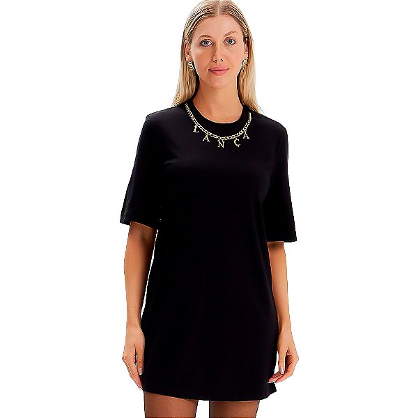 Vestido Lança Perfume T-shirt Dress Ou24 Preto Feminino