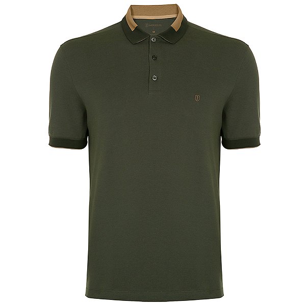 Camisa Polo Individual Regular In24 Verde Militar Masculino