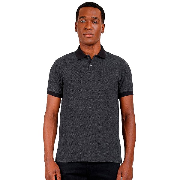 Camisa Polo Aramis Jacquard Pontilhada In24 Preto Masculino