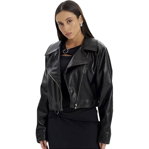 Jaqueta Easy Lança Perfume Biker Ou24 Preto Feminino