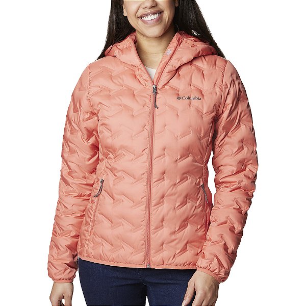 Jaqueta Columbia Down Delta Ridge Hooded Rosa Feminino