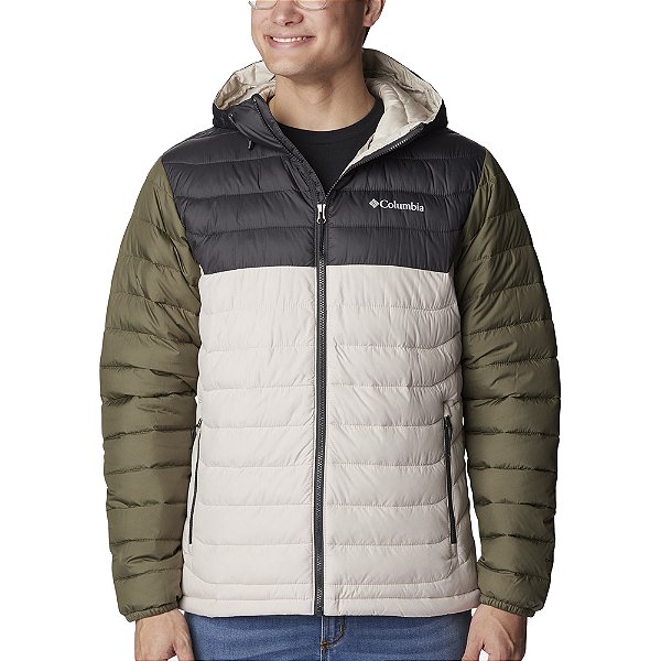 Jaqueta Columbia Powder Lite Hooded Bege Masculino