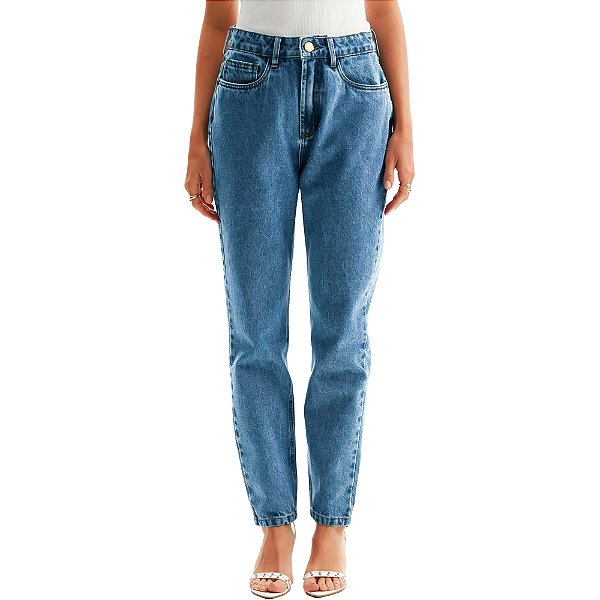 Calça Jeans Lança Perfume Luna Mom Ou24 Azul Feminino