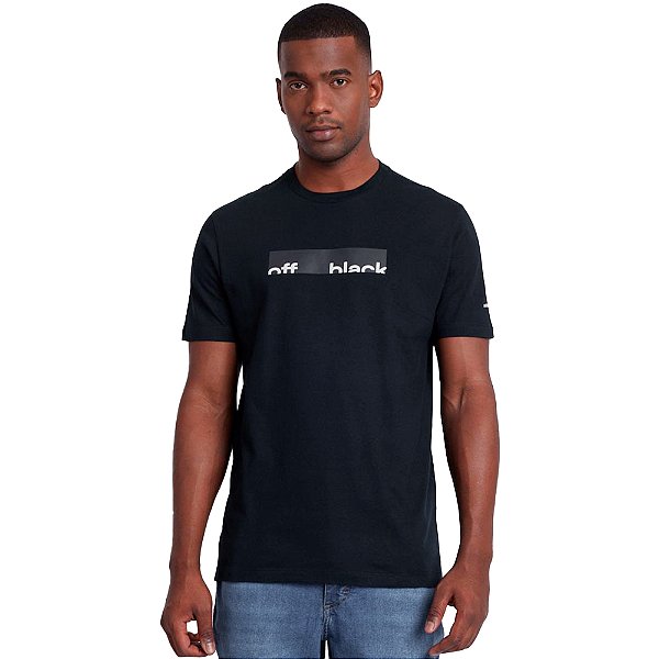 Camiseta Aramis Icon Lettering Tarja In24 Preto Masculino