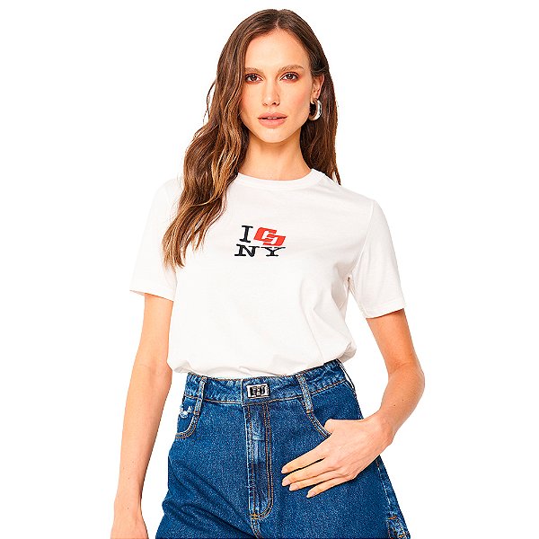 Camiseta Colcci NY Ou24 Off White Feminino