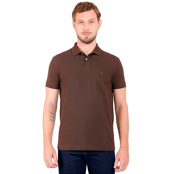 Camisa Polo Aramis Piquet Basic In24 Marrom Masculino