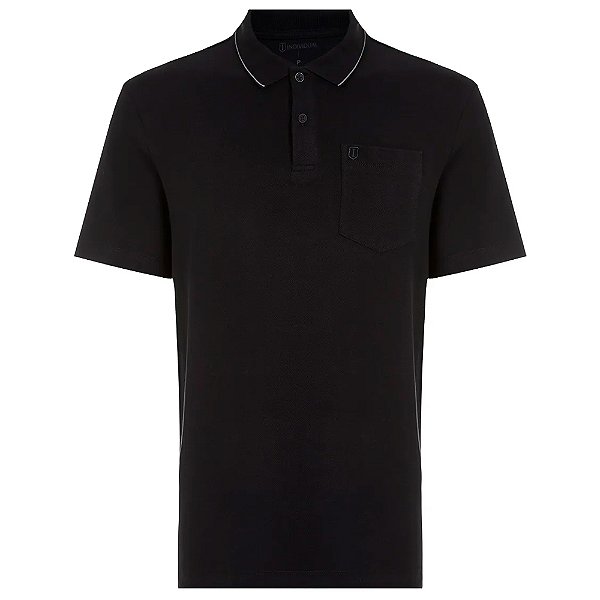 Camisa Polo Individual Basic Com Bolso Ou24 Preto Masculino