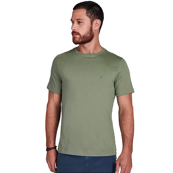 Camiseta Individual Básica Regular Ou24 Verde Masculino