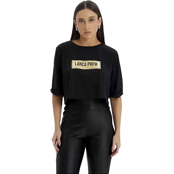 Camiseta Cropped Easy Lança Perfume Box Ou24 Preto Feminino