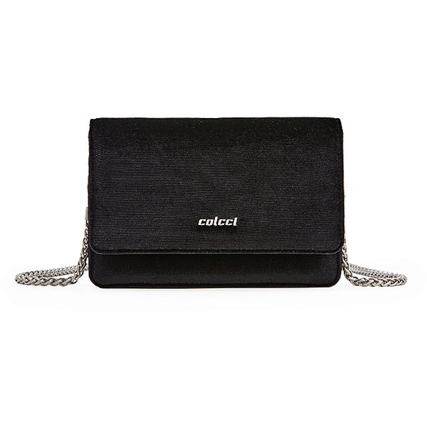 Bolsa Crossbody Colcci Veludo In24 Preto Feminino
