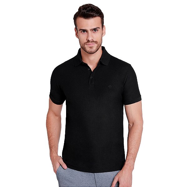 Camisa Polo Dudalina Pima Ou24 Preto Masculino