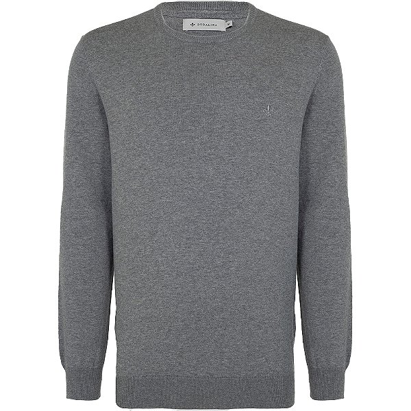 Suéter Tricot Dudalina Basic In24 Cinza Mescla Masculino