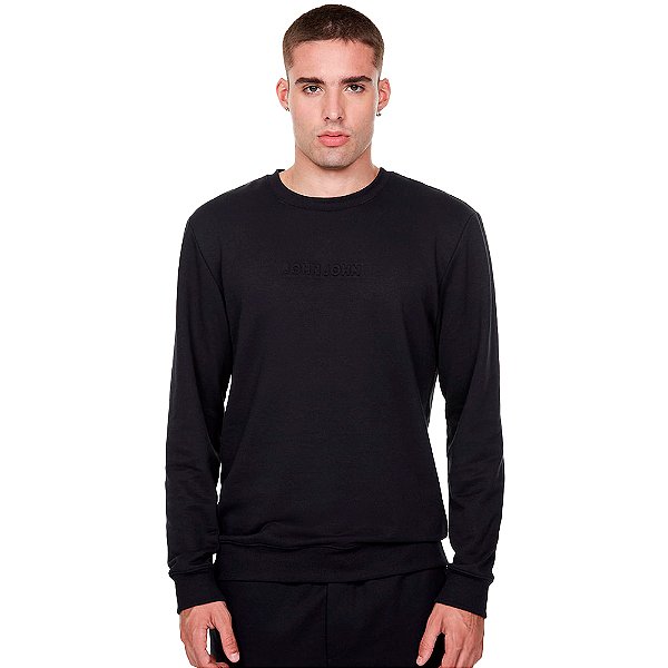 Moletom John John Embossed Regular In24 Preto Masculino