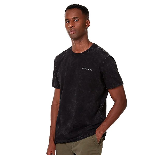 Camiseta John John Regular Snake Rose In24 Preto Masculino