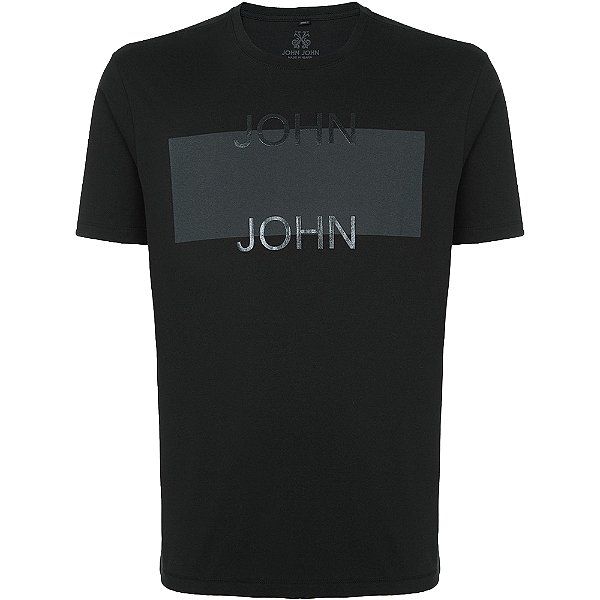 Camiseta John John Regular Square Glow In24 Preto Masculino
