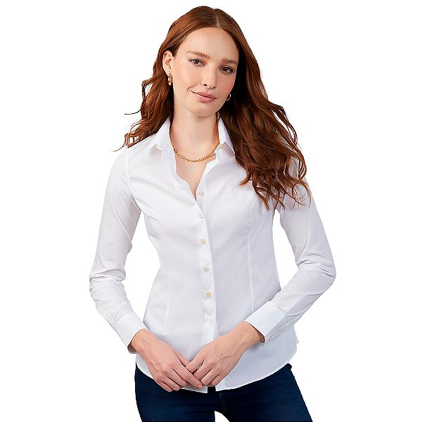 Camisa Dudalina Tricoline Slim Ou24 Branco Feminino