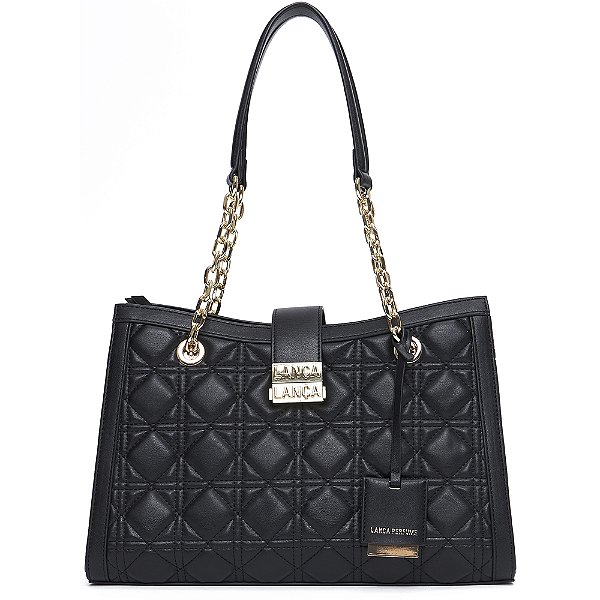 Bolsa Shopping Lança Perfume Fecho In24 Preto Feminino