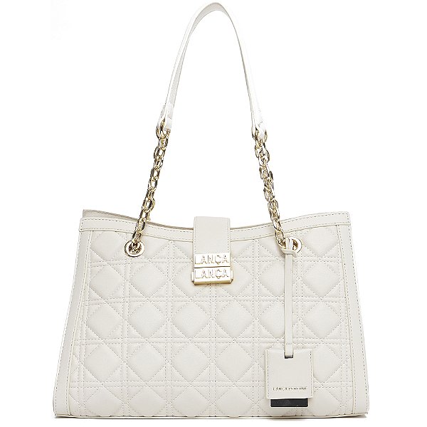 Bolsa Shopping Lança Perfume Fecho In24 Off White Feminino