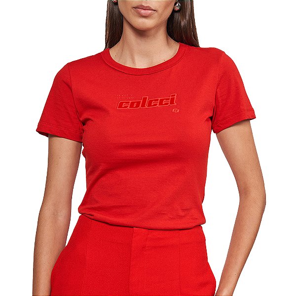 Camiseta Colcci Slim In24 Vermelho Feminino