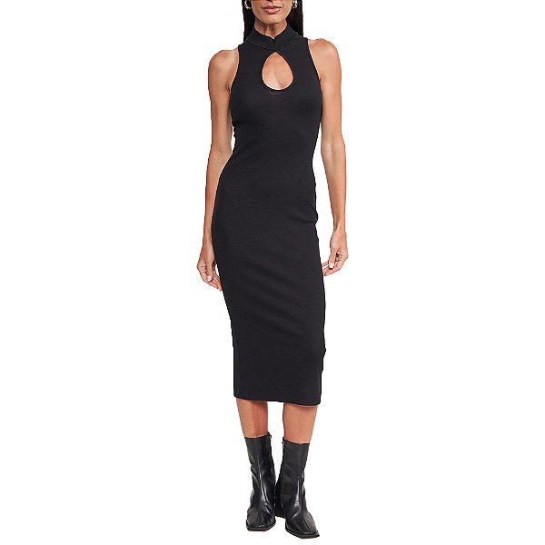 Vestido Canelado Colcci Comfort In24 Preto Feminino