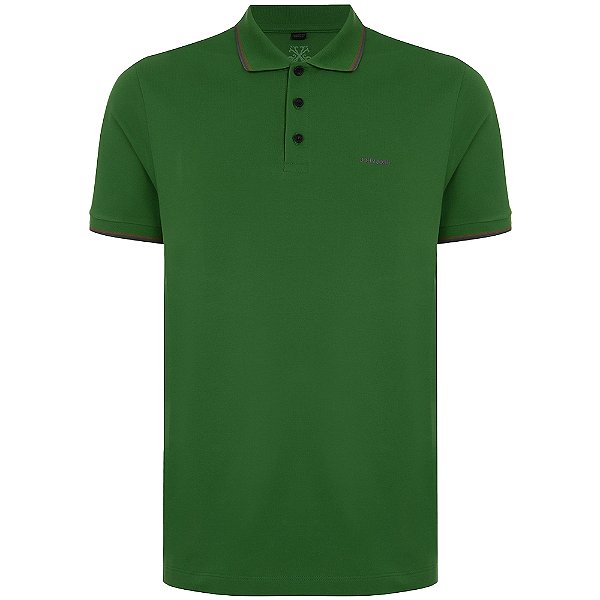 Camisa Polo John John 2 Lines Relaxed In24 Verde Masculino
