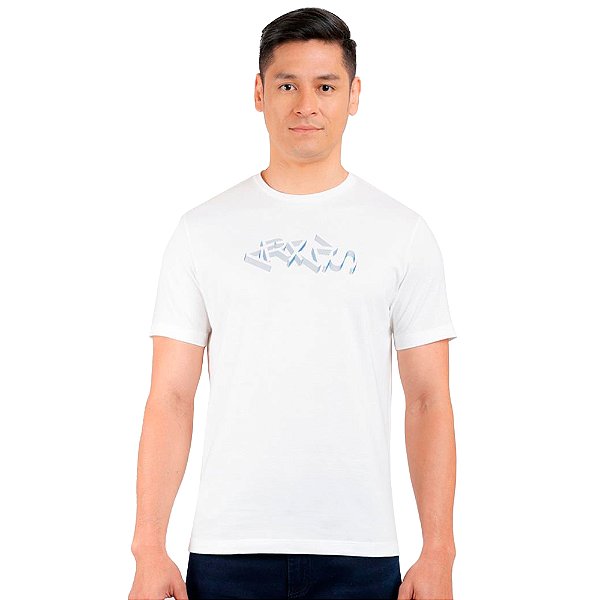 Camiseta Aramis Lettering 3D In24 Off White Masculino