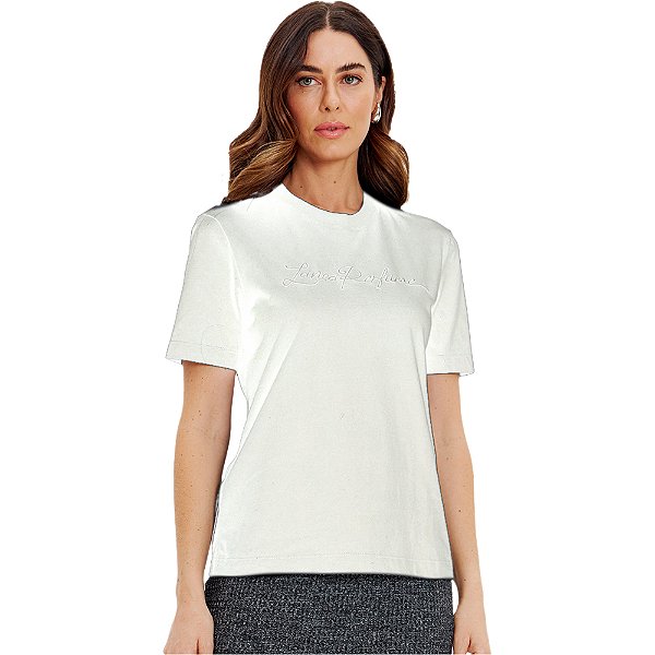 Camiseta Lança Perfume Bordado In24 Off White Feminino
