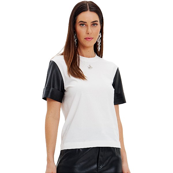 Camiseta Lança Perfume Metal In24 Off White Feminino