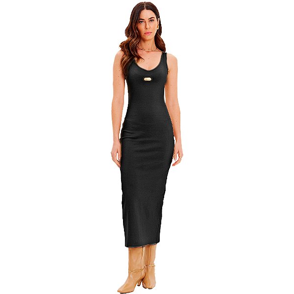 Vestido Lança Perfume Super Midi In24 Preto Feminino